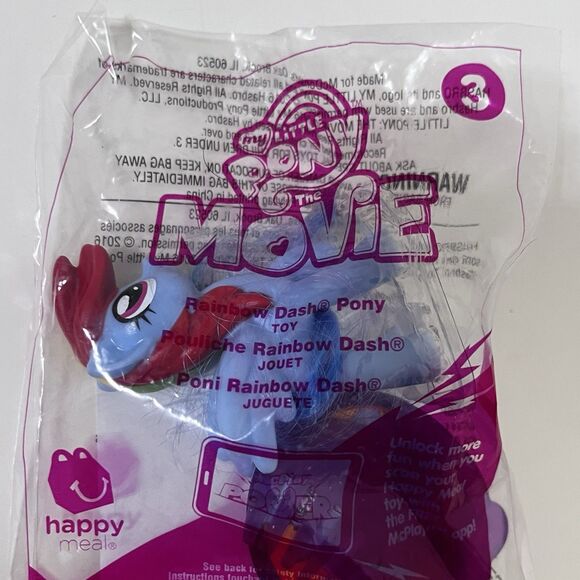 McDonald's My Little Pony The Movie Rainbow Dash Happy Meal Toy #3 Sealed 2016 - Picture 2 of 7